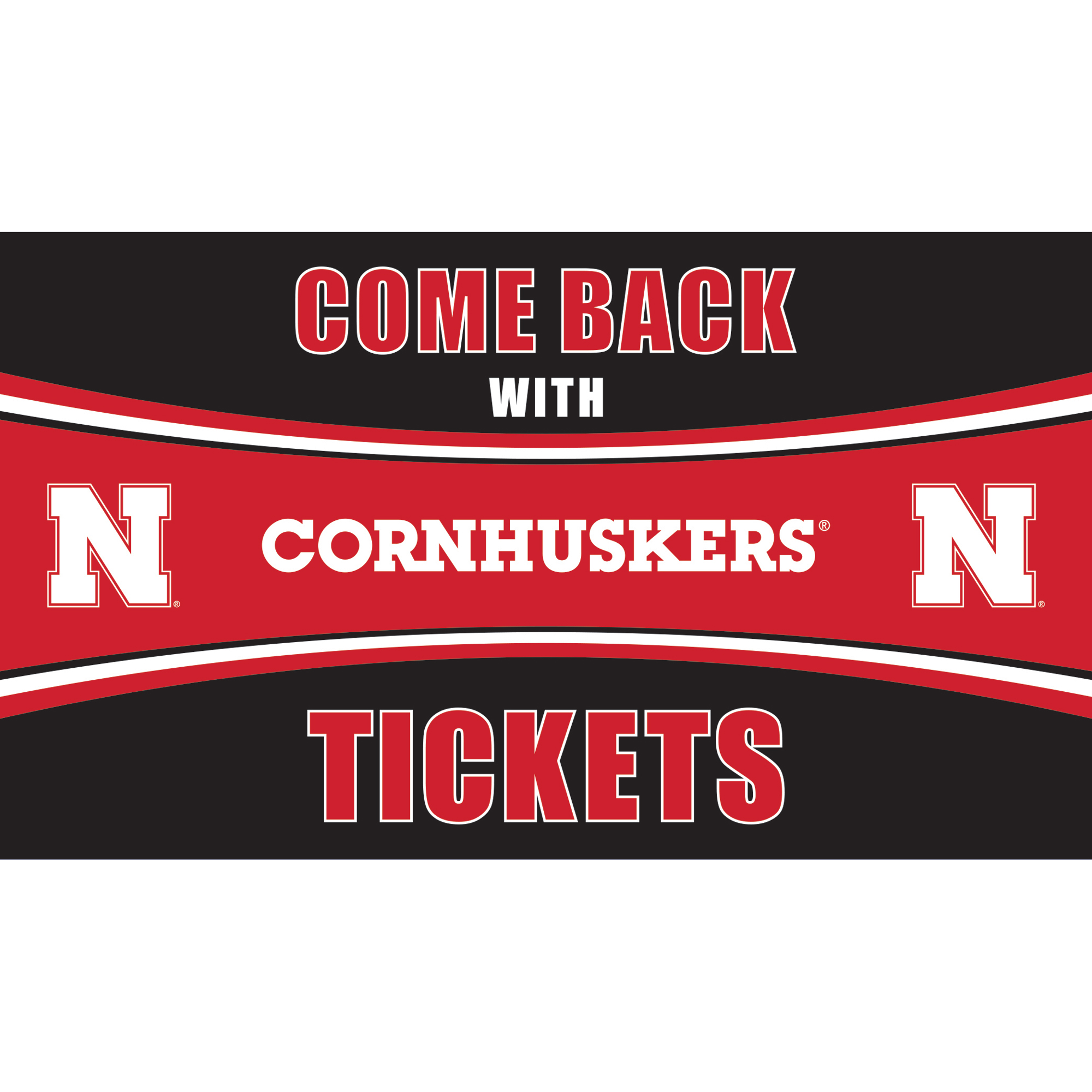 Nebraska Huskers 28" x 16" Come Back With Tickets Door Mat