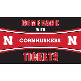 Nebraska Huskers 28" x 16" Come Back With Tickets Door Mat
