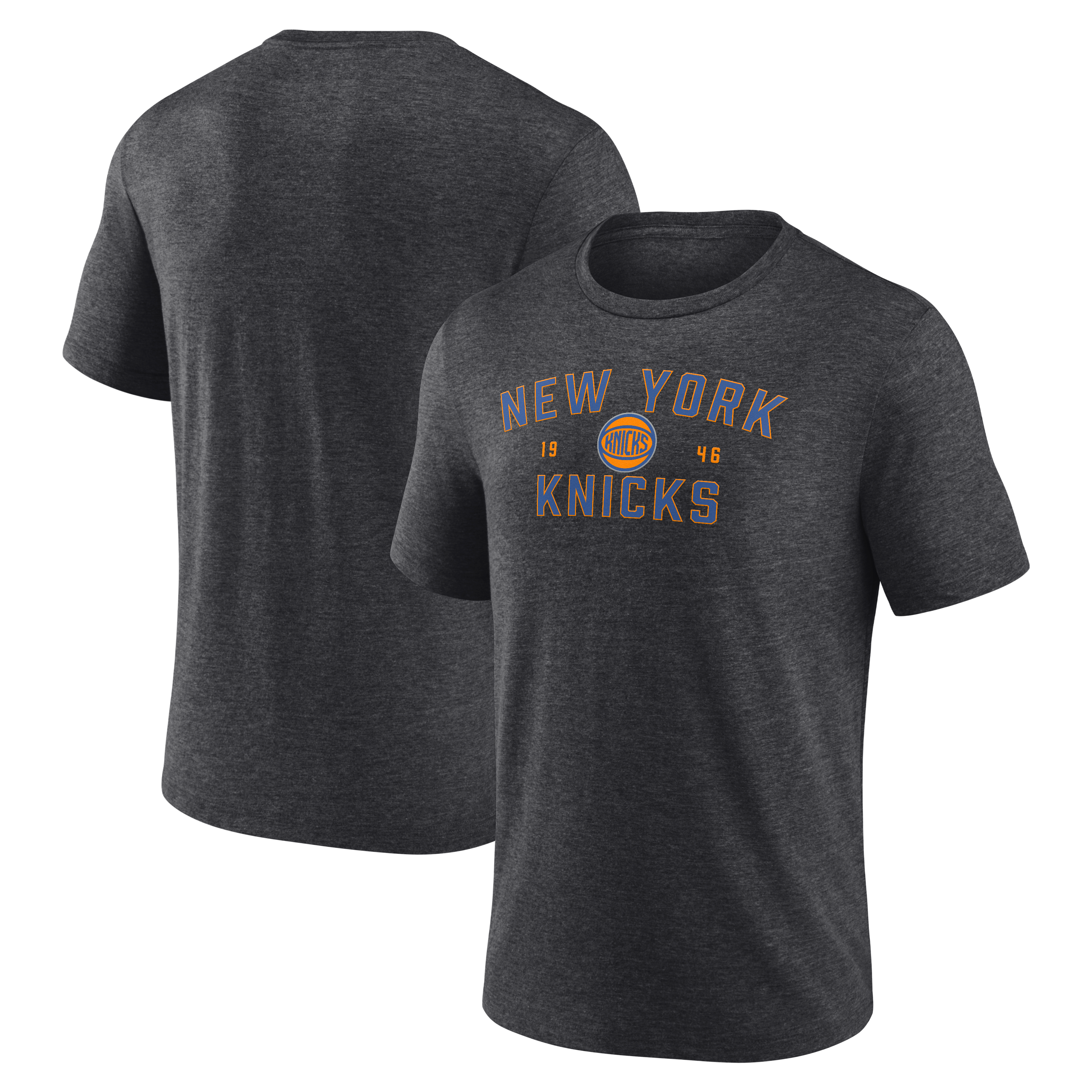 Men's Fanatics  Heather Charcoal New York Knicks Unwavering Pursuit Tri-Blend T-Shirt