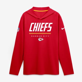 Men's Nike Red Kansas City Chiefs Big & Tall Sideline Game On Lightweight Hooded Long Sleeve Dri-FIT Top