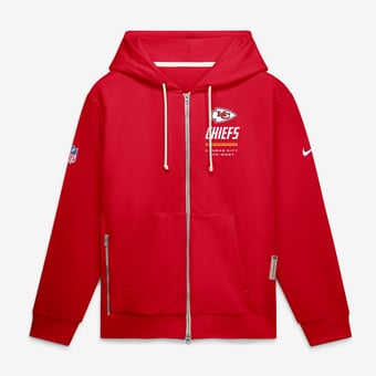 Men's Nike Red Kansas City Chiefs Sideline Standard Issue Quarterback Scramble Dri-FIT Full-Zip Hoodie