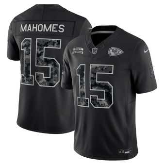 Men's Nike Patrick Mahomes Black Kansas City Chiefs 2026 Salute to Service Stitched Limited Jersey