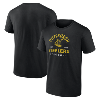 Men's Logo Athletic  Black Pittsburgh Steelers Vintage Arch T-Shirt