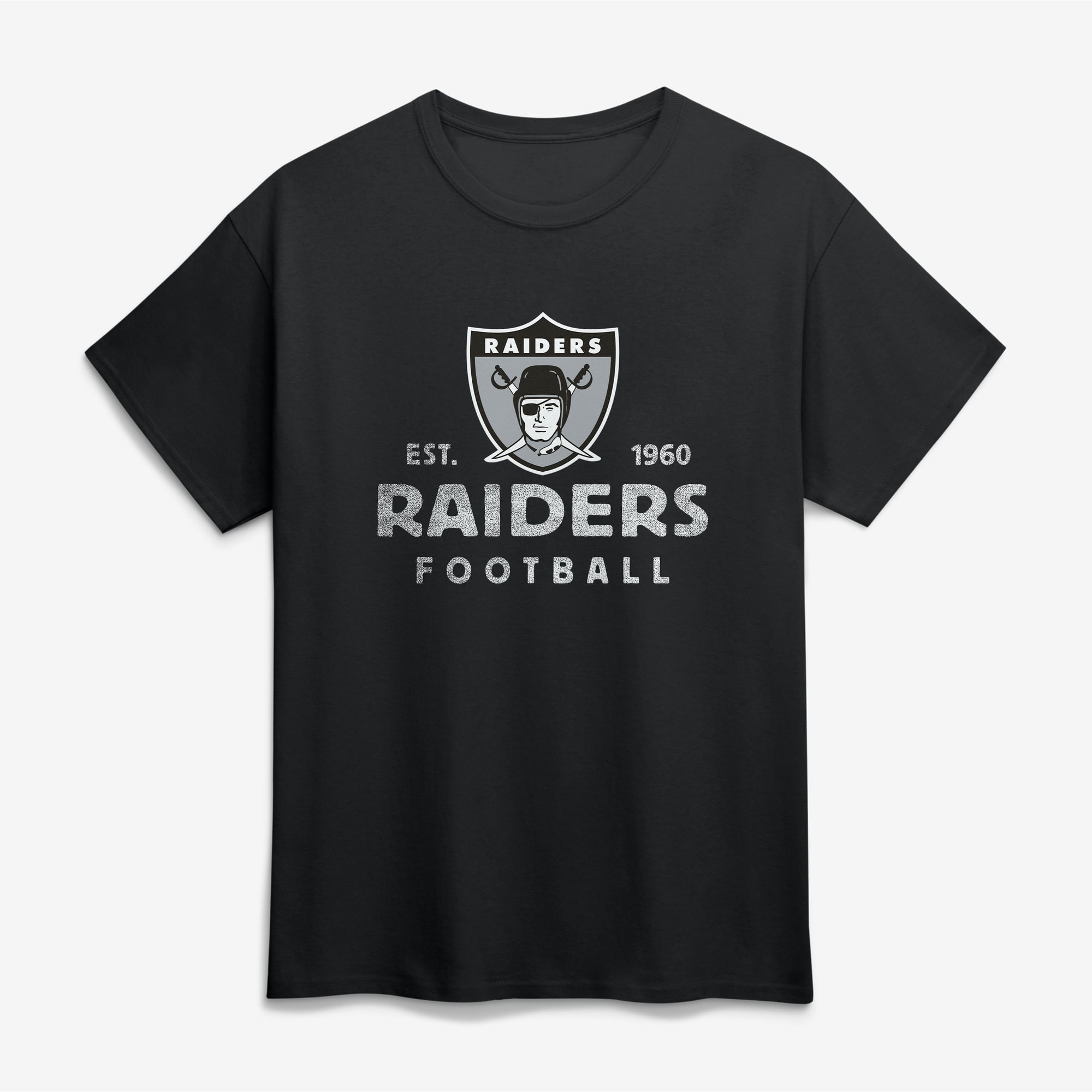 Men's Logo Athletic  Black Las Vegas Raiders Vintage Arch T-Shirt