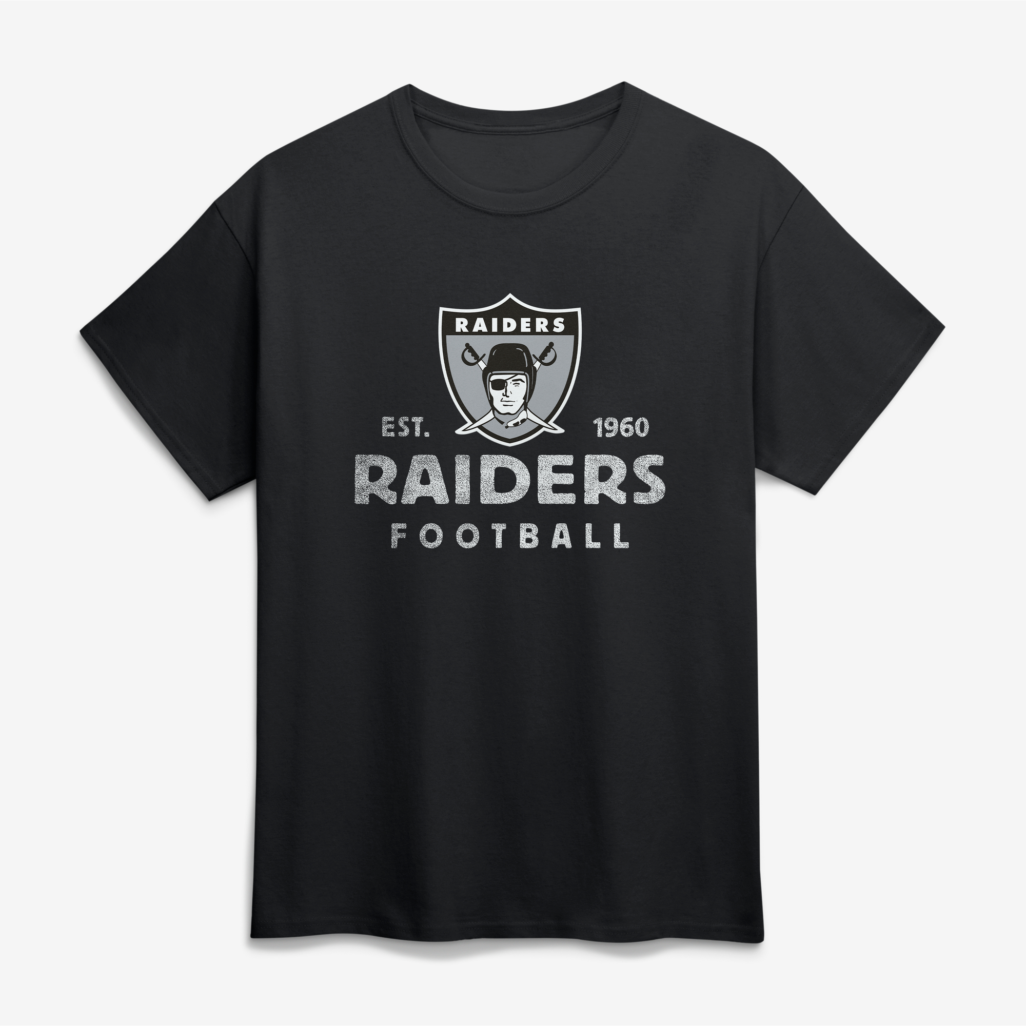Logo Athletic Men's Black Las Vegas Raiders Vintage Arch T-Shirt - Black