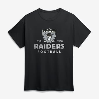 Men's Logo Athletic  Black Las Vegas Raiders Vintage Arch T-Shirt