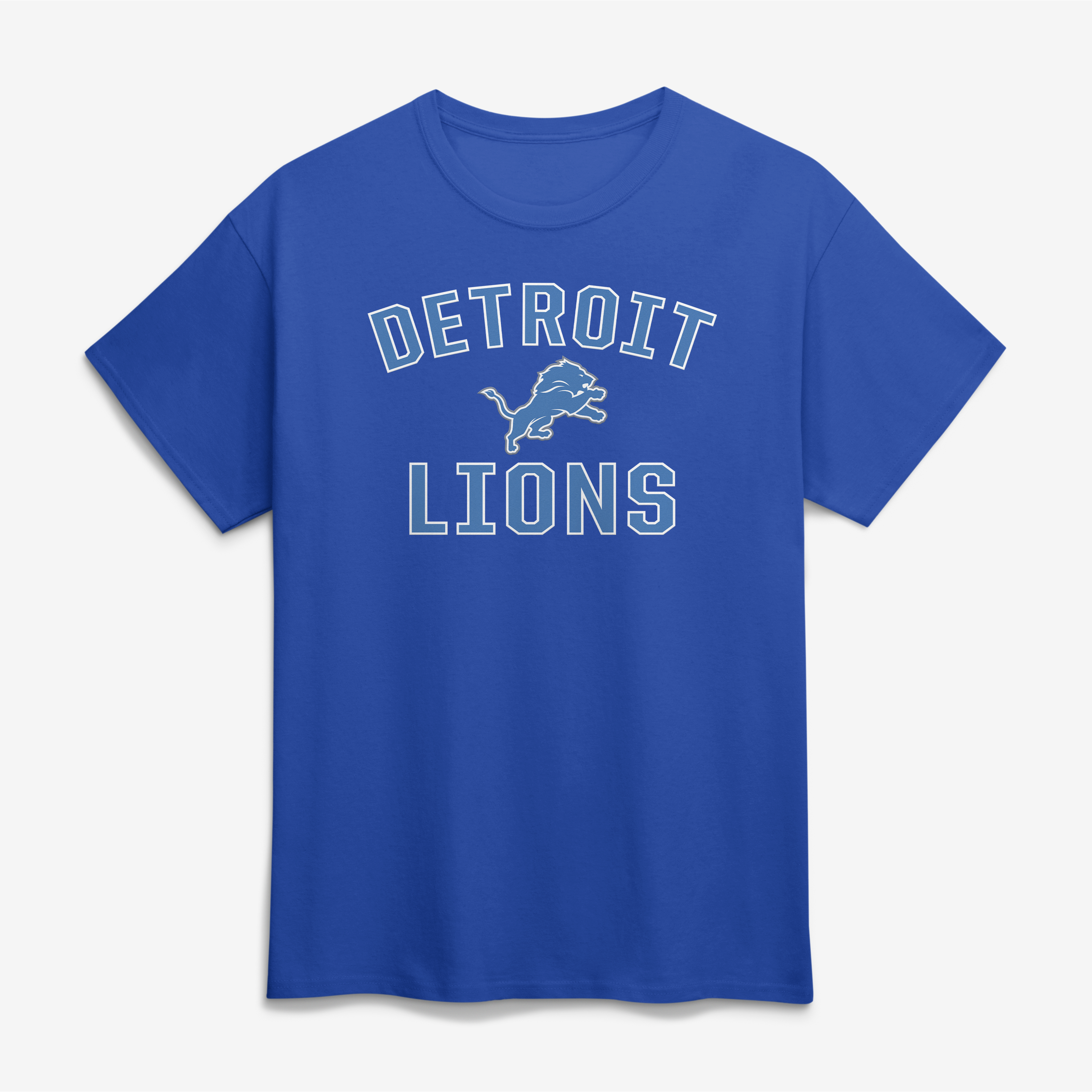 Men's Logo Athletic Blue Detroit Lions Cotton Victory Arch T-Shirt