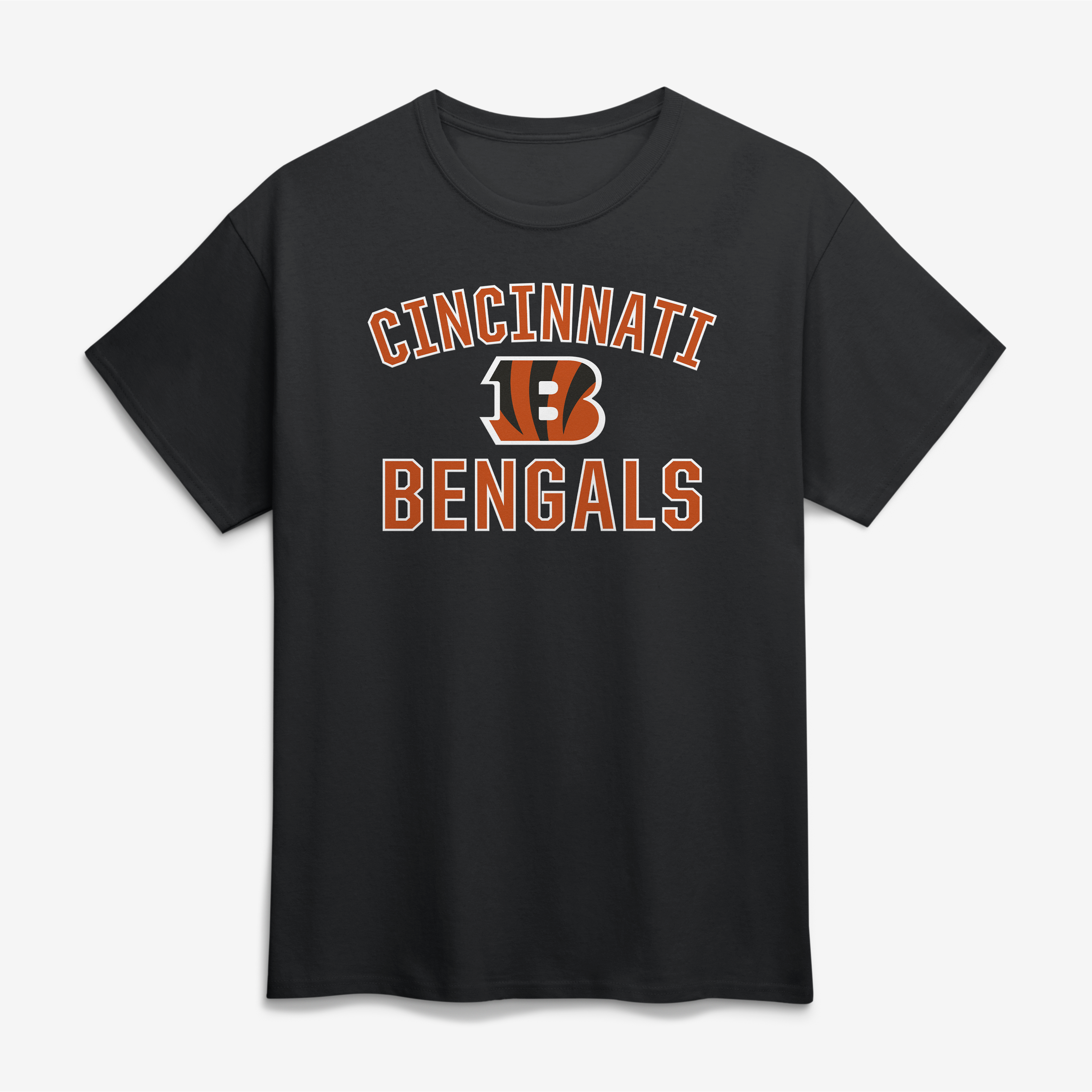 Men's Logo Athletic Black Cincinnati Bengals Cotton Victory Arch T-Shirt