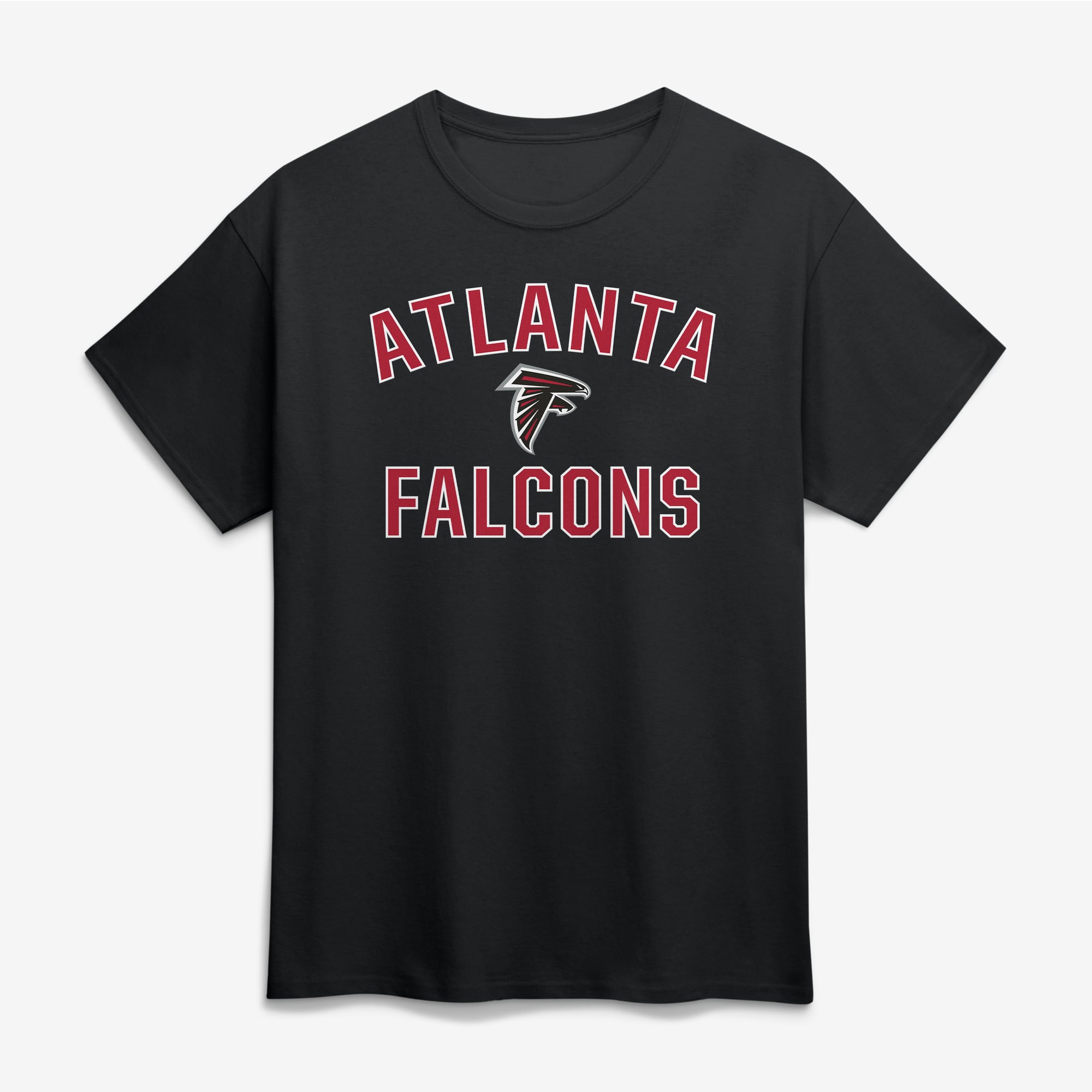 Men's Logo Athletic Black Atlanta Falcons Cotton Victory Arch T-Shirt