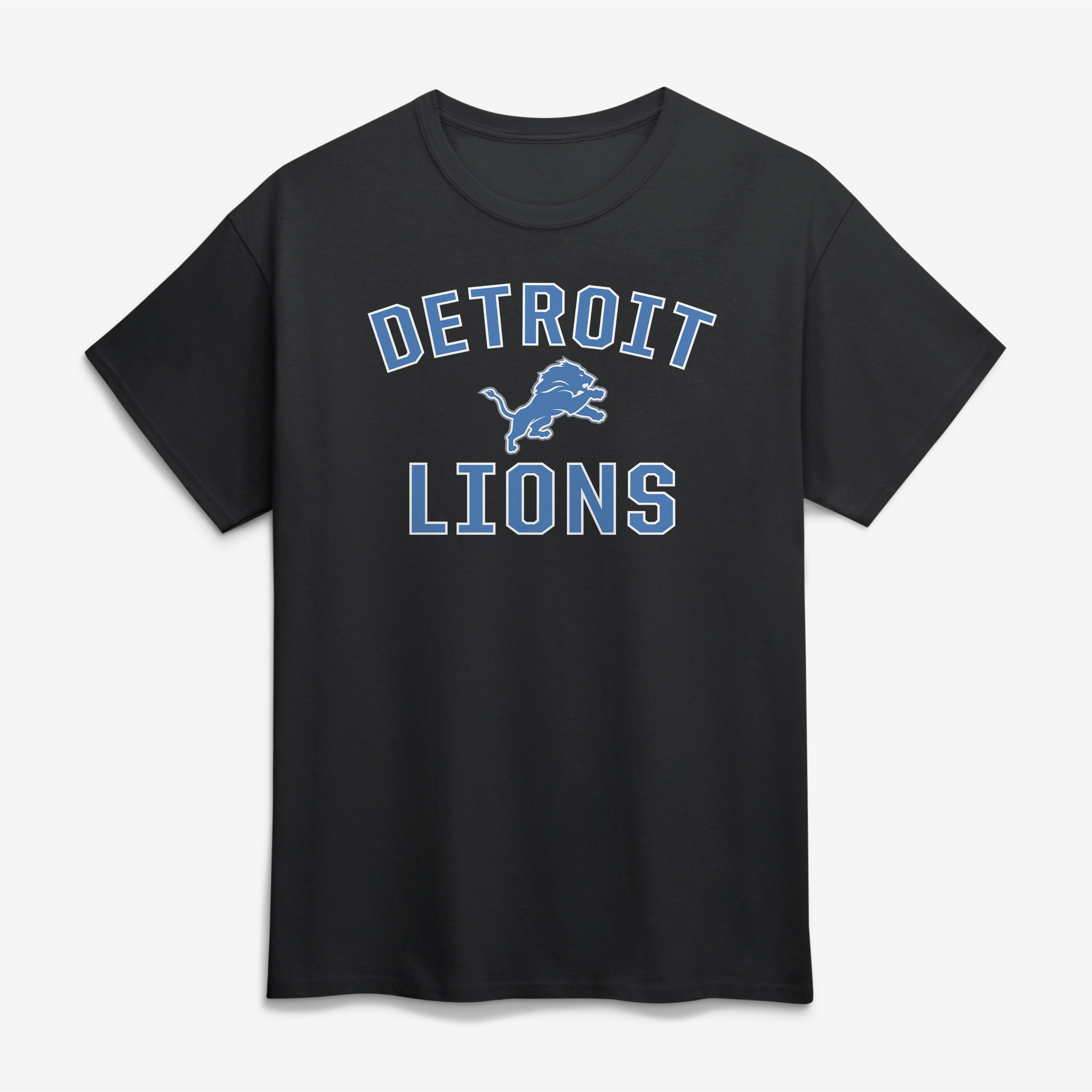 Logo Athletic Men's Detroit Lions Victory Arch Crewneck T-Shirt - Black