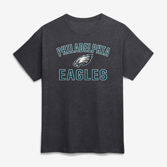 Men's Logo Athletic Charcoal Philadelphia Eagles Cotton Victory Arch T-Shirt
