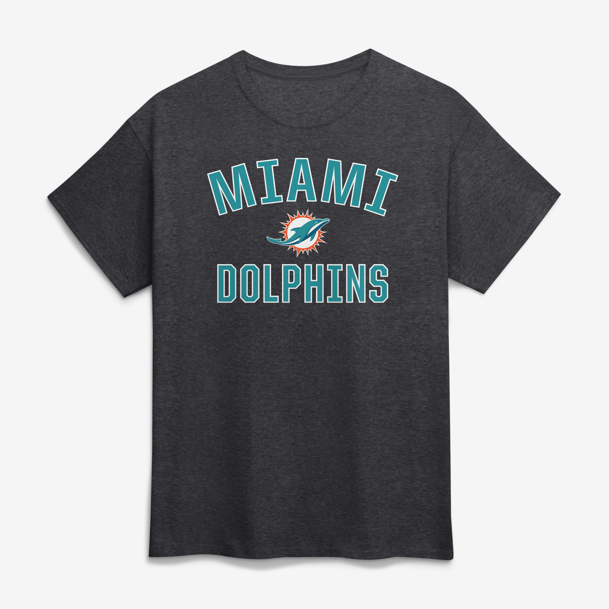 Men's Logo Athletic Charcoal Miami Dolphins Cotton Victory Arch T-Shirt