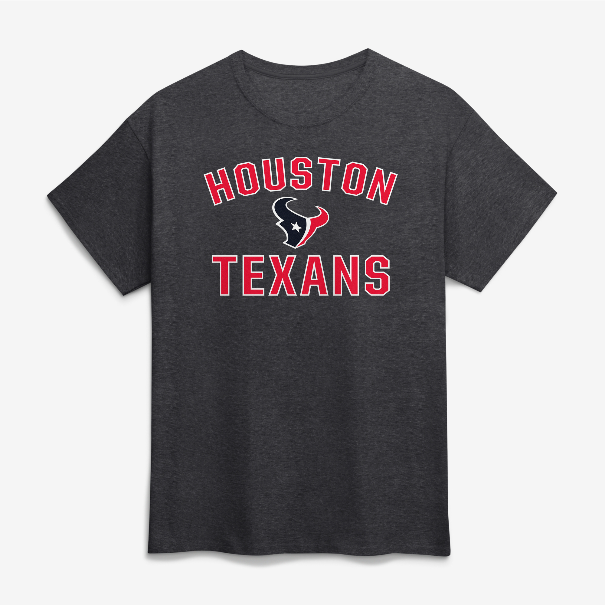 Men's Logo Athletic Charcoal Houston Texans Cotton Victory Arch T-Shirt