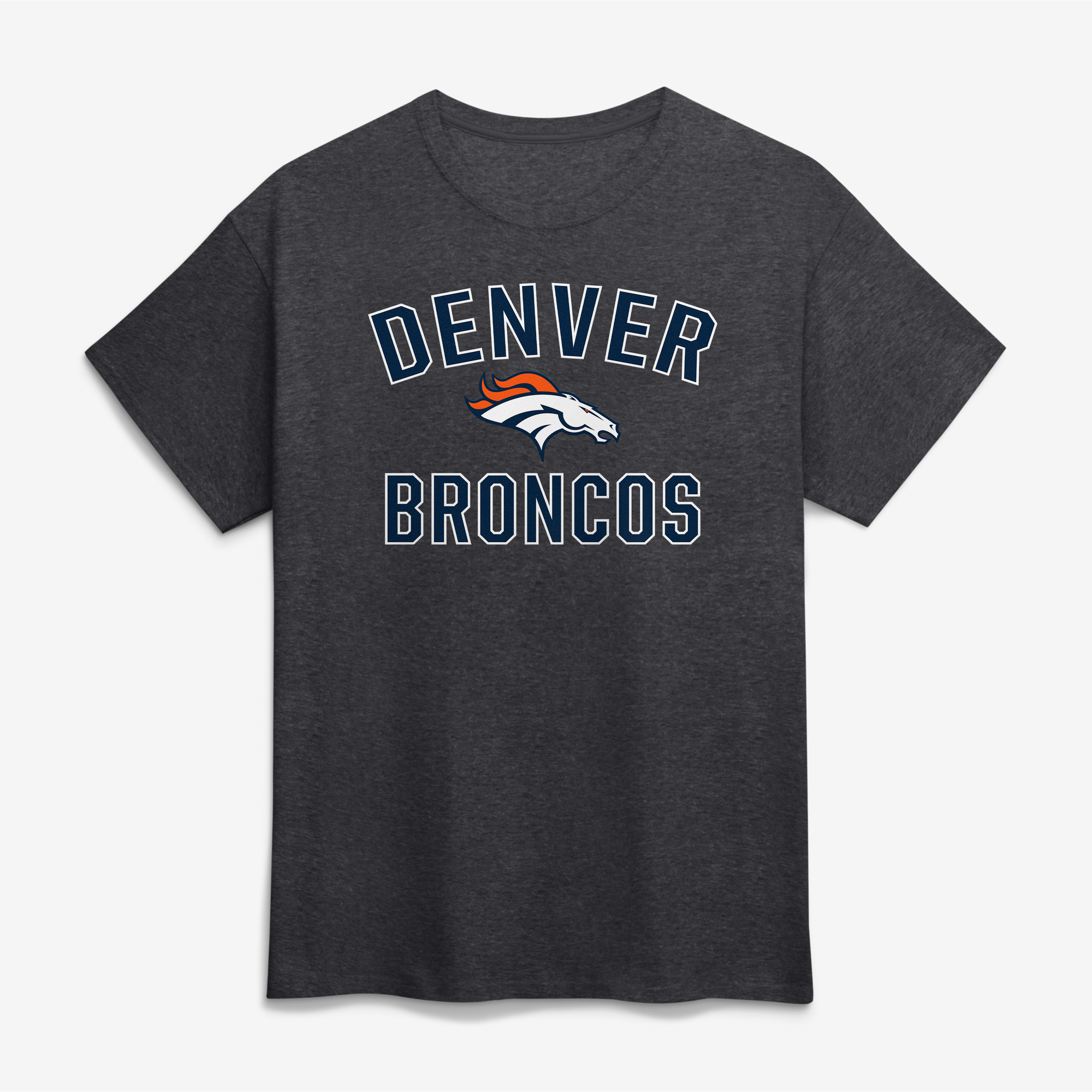 Men's Logo Athletic Charcoal Denver Broncos Cotton Victory Arch T-Shirt