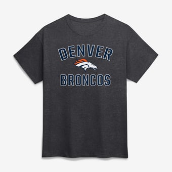 Men's Logo Athletic Charcoal Denver Broncos Cotton Victory Arch T-Shirt