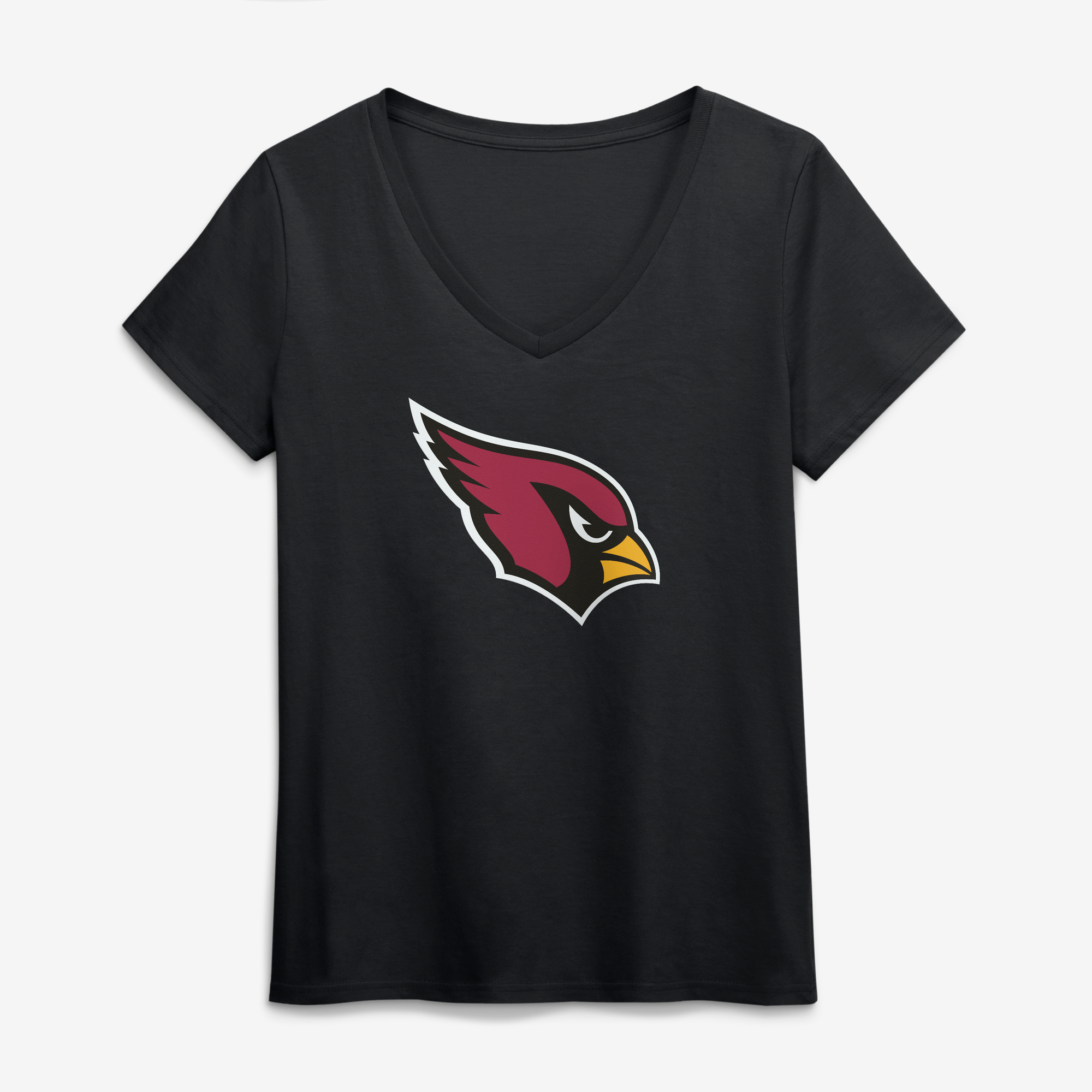 Women's Logo Athletic Black Arizona Cardinals Primary Logo V-Neck T-Shirt
