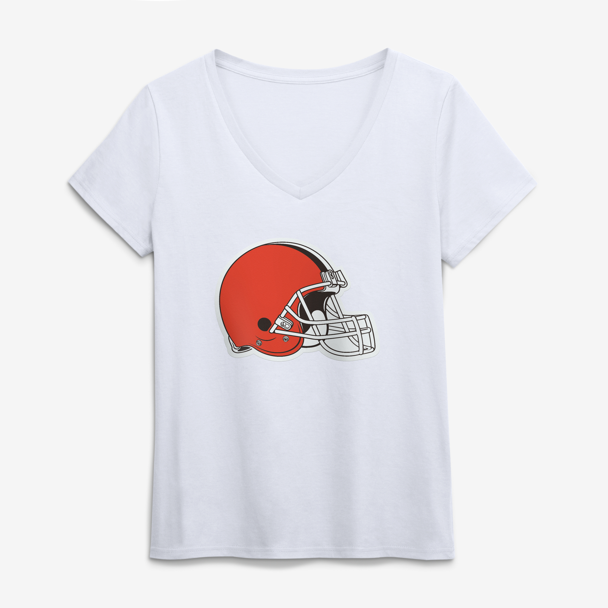 Logo Athletic Women's White Cleveland Browns Primary Logo V-Neck T-Shirt - White