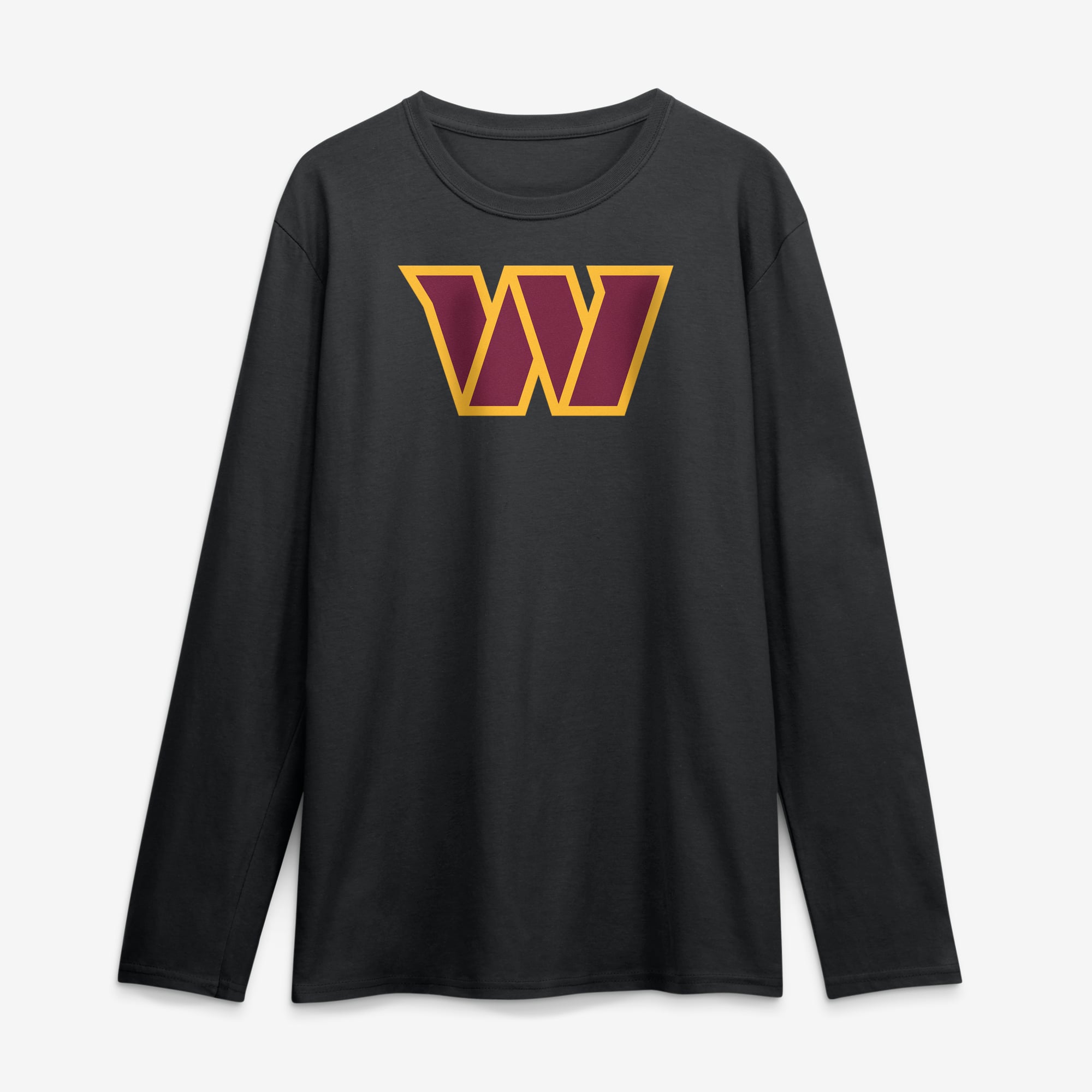 Men's Logo Athletic Black Washington Commanders Primary Logo Long Sleeve T-Shirt