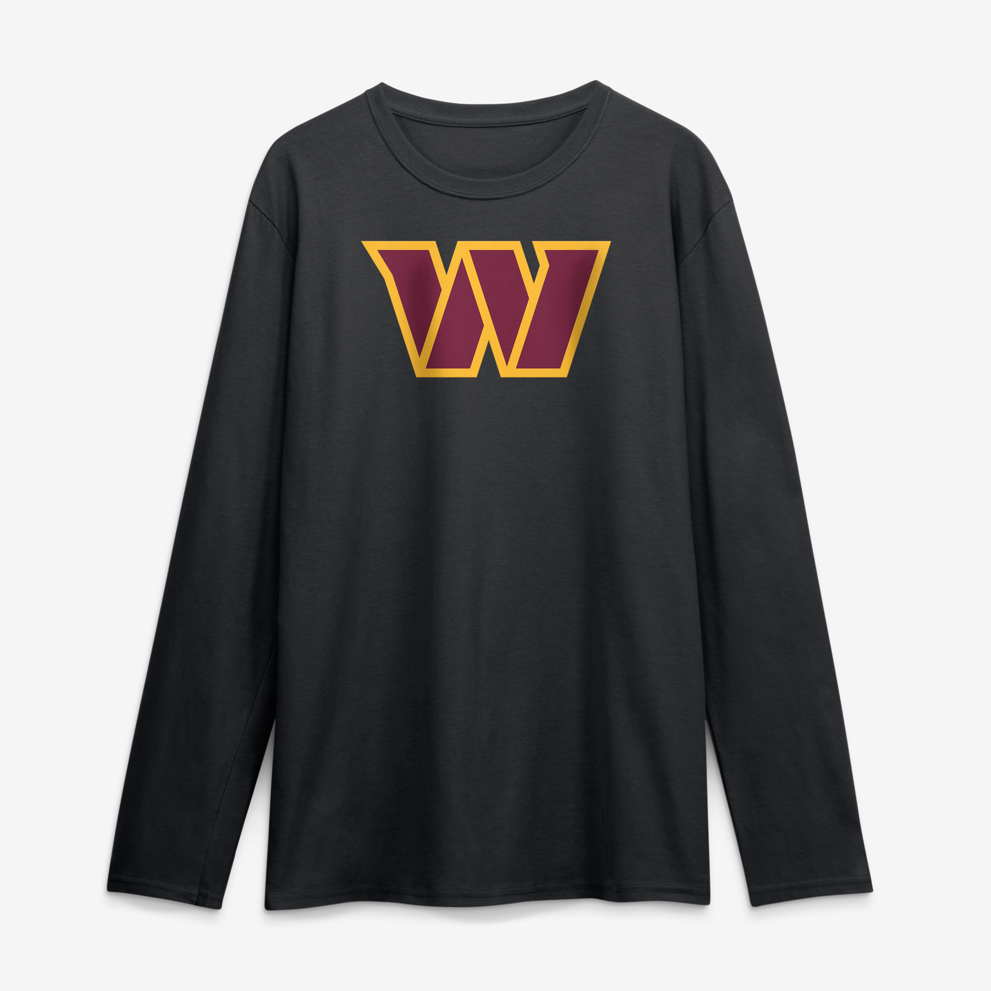 Men's Logo Athletic Black Washington Commanders Primary Logo Long Sleeve T-Shirt