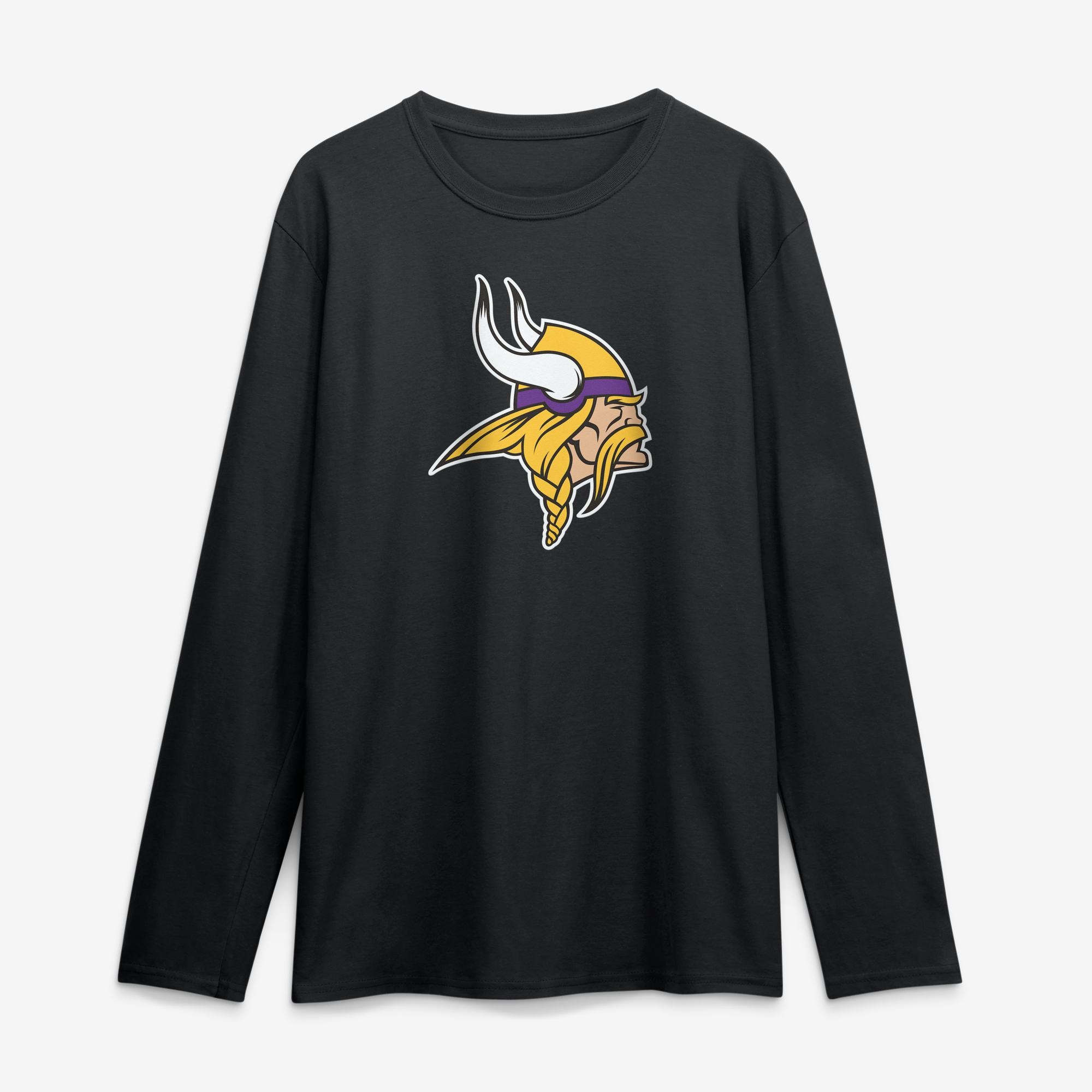Men's Logo Athletic Black Minnesota Vikings Primary Logo Long Sleeve T-Shirt