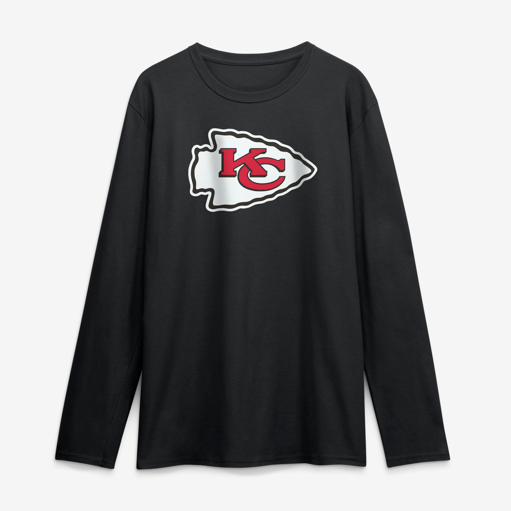 Logo Athletic Men's Black Kansas City Chiefs Primary Logo Long-Sleeve T-Shirt - Black
