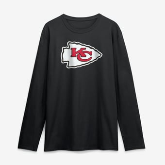 Men's Logo Athletic Black Kansas City Chiefs Primary Logo Long Sleeve T-Shirt