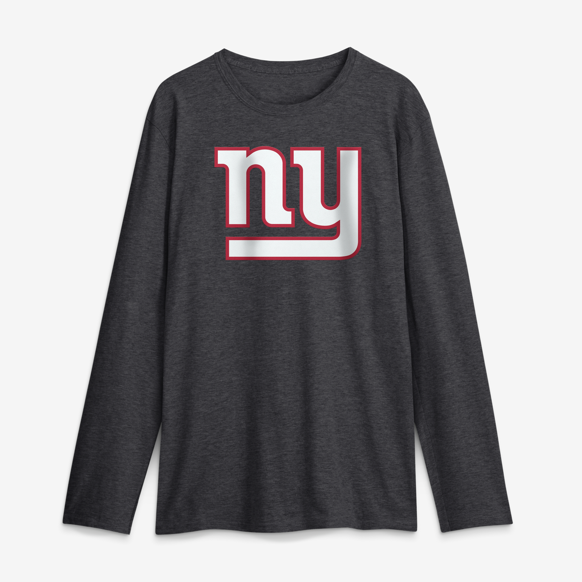 Men's Logo Athletic Charcoal New York Giants Primary Logo Long Sleeve T-Shirt