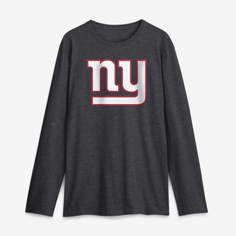 Men's Logo Athletic Charcoal New York Giants Primary Logo Long Sleeve T-Shirt