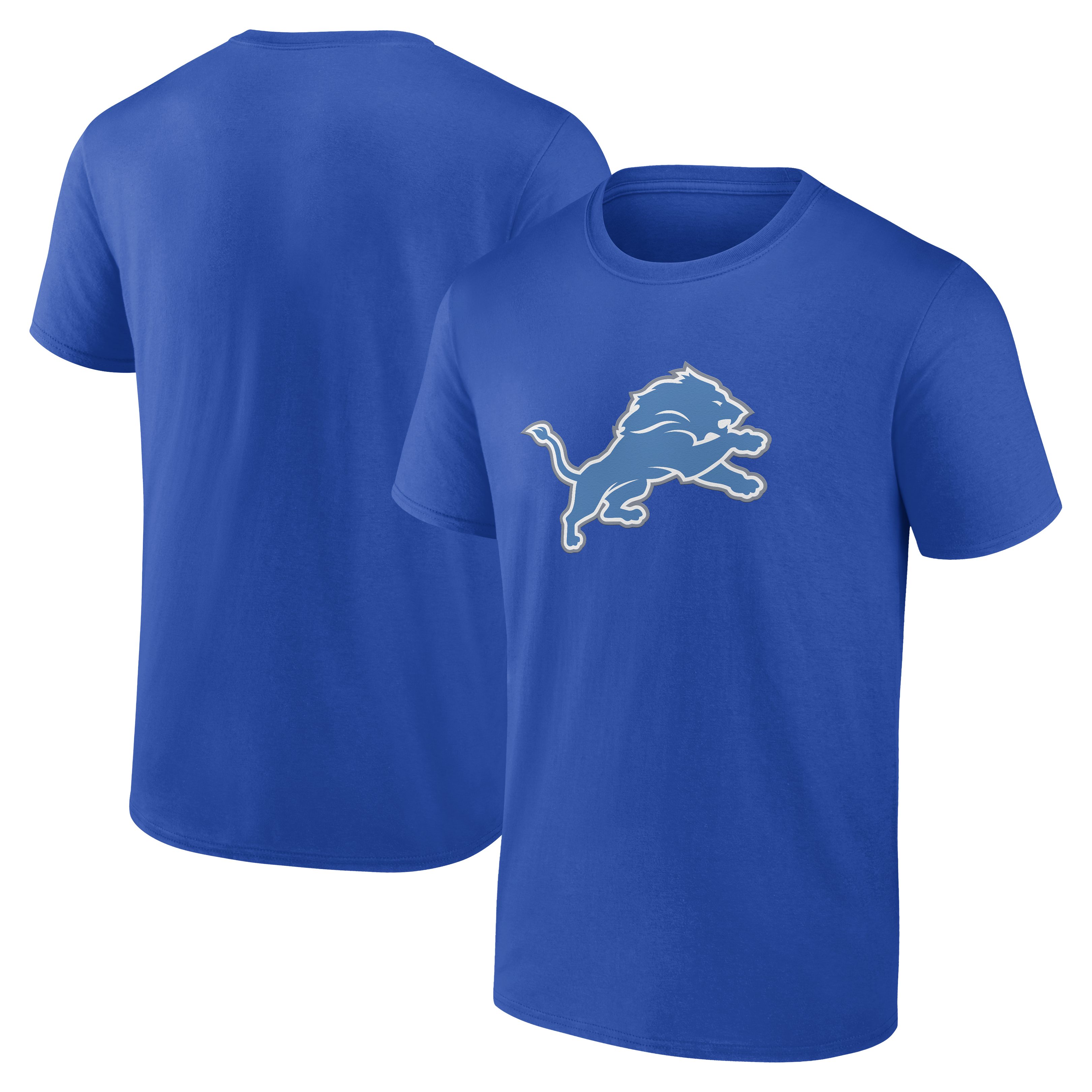 Men's Logo Athletic  Blue Detroit Lions Primary Logo T-Shirt