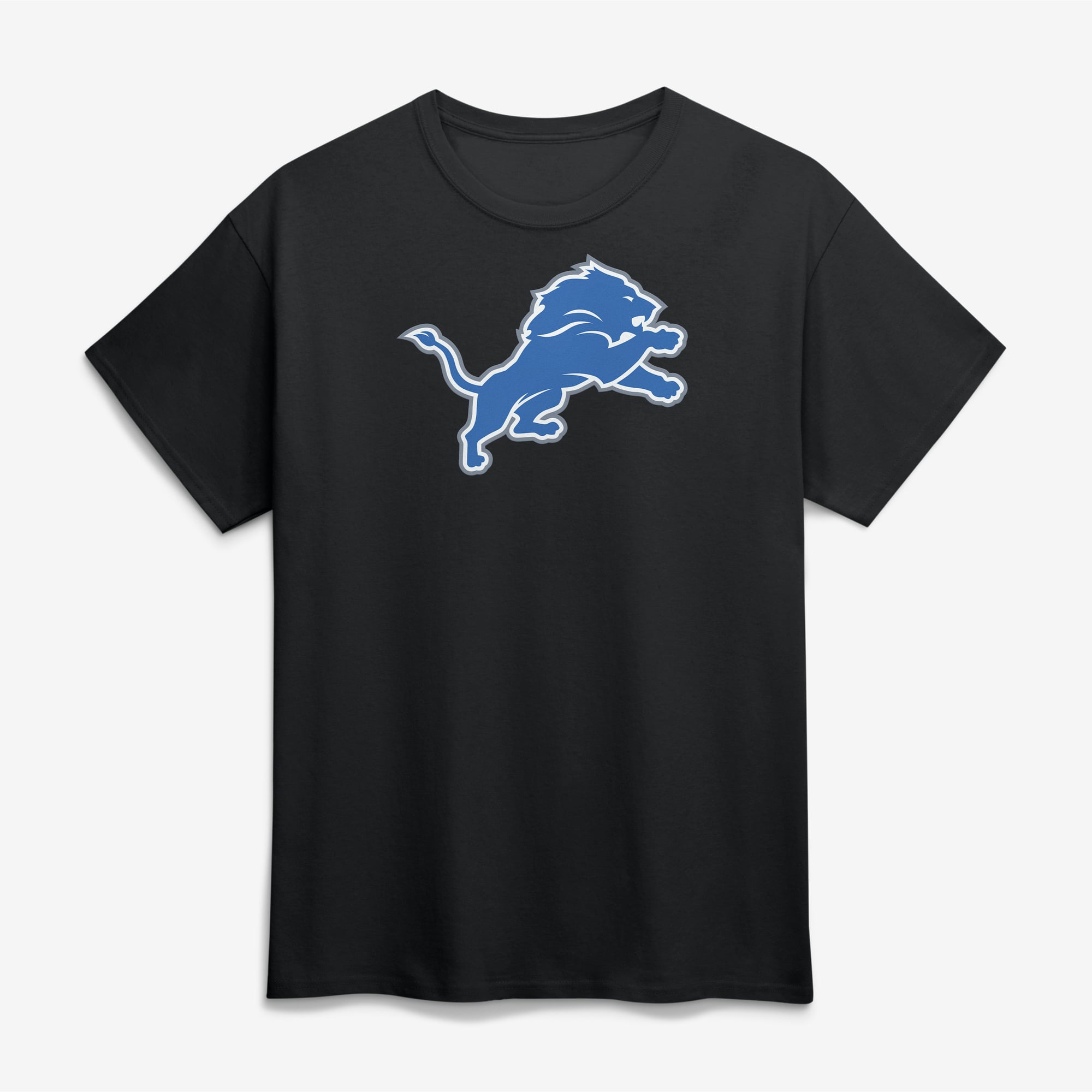 Men's Logo Athletic  Black Detroit Lions Primary Logo T-Shirt