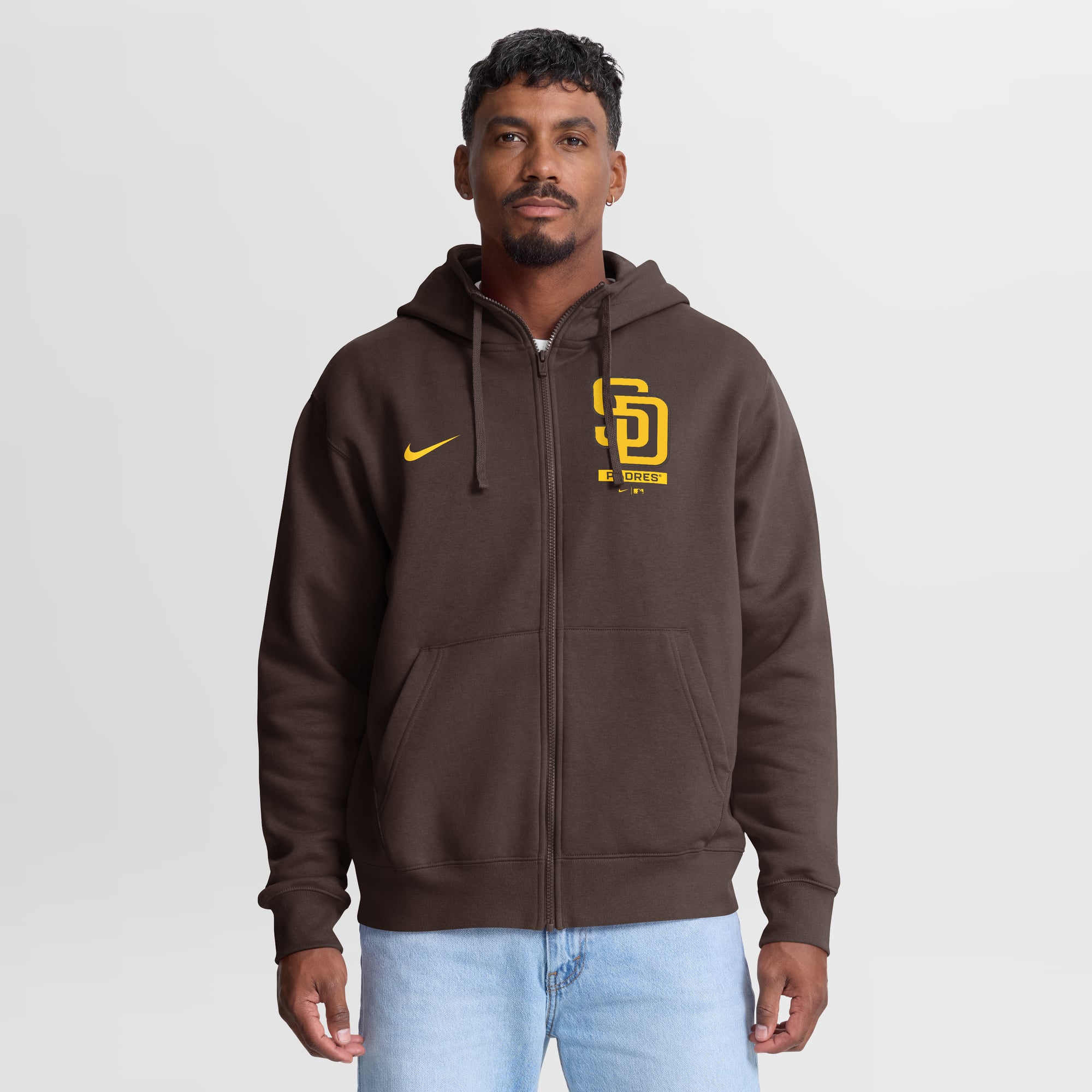 Men's Nike Brown San Diego Padres Primetime Lockup Full-Zip Hoodie