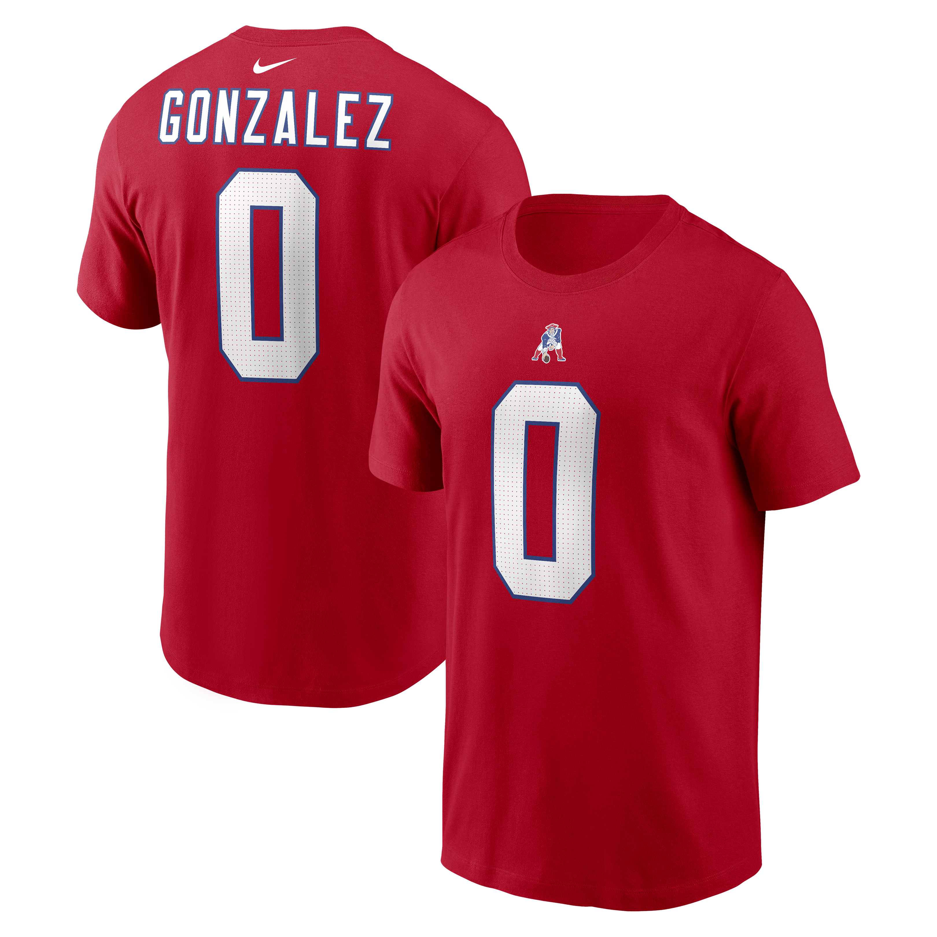 Nike Men's Christian Gonzalez Red New England Patriots Throwback Alternate Name & Number T-Shirt - Red