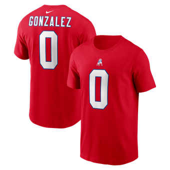Men's Nike Christian Gonzalez Red New England Patriots Throwback Alternate Name & Number T-Shirt