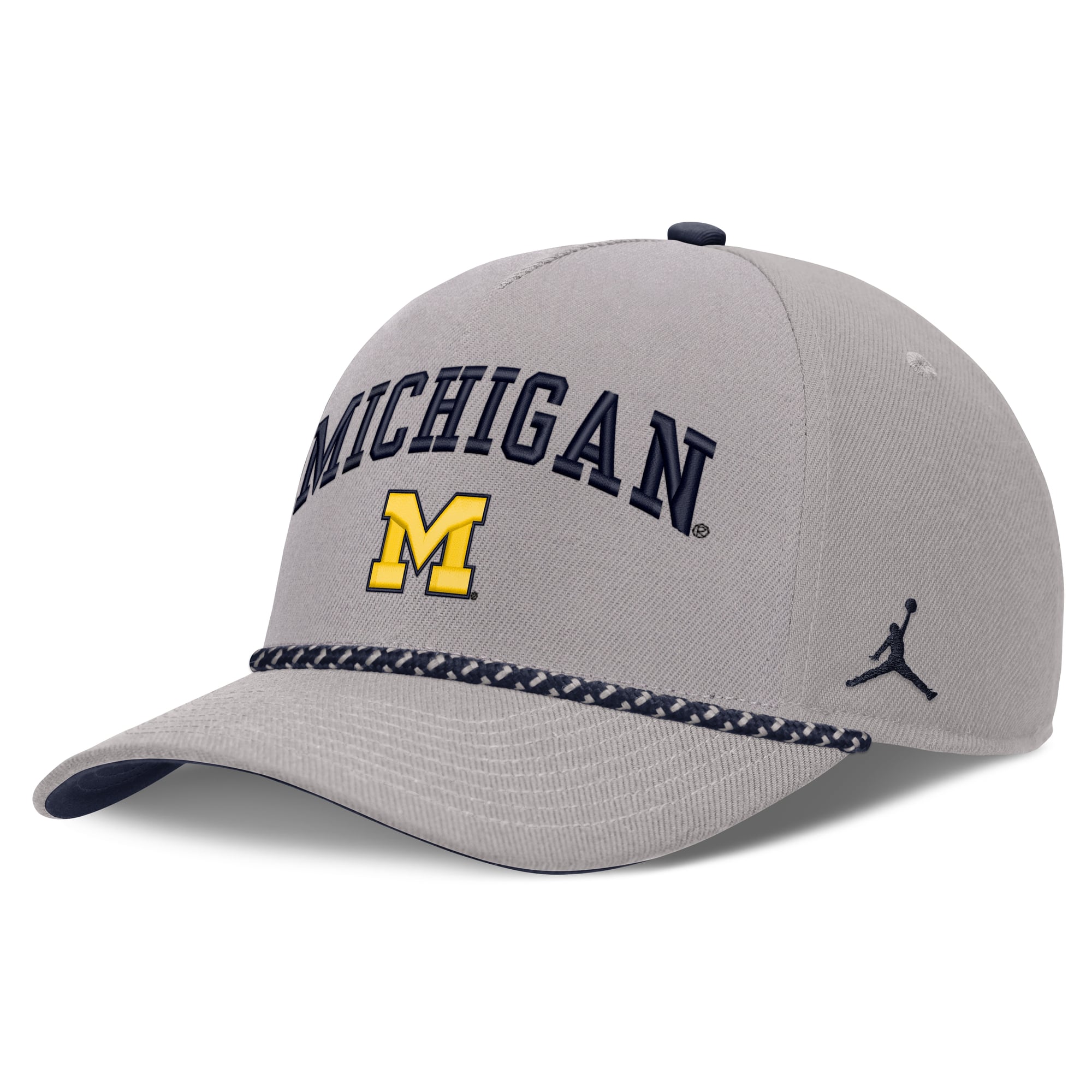 Unisex Jordan Brand Gray Michigan Wolverines Primetime Rise Rope Adjustable Hat