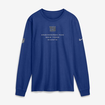 Men's Nike Royal New York Giants Sideline Bold Arch Star Dri-FIT Long Sleeve T-Shirt