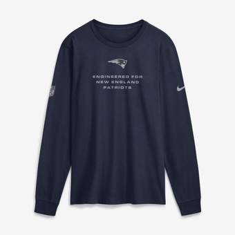 Men's Nike Navy New England Patriots Sideline Bold Arch Star Dri-FIT Long Sleeve T-Shirt