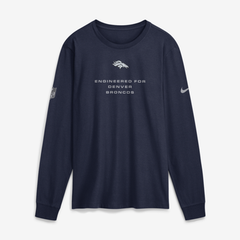 Men's Nike Navy Denver Broncos Sideline Bold Arch Star Dri-FIT Long Sleeve T-Shirt