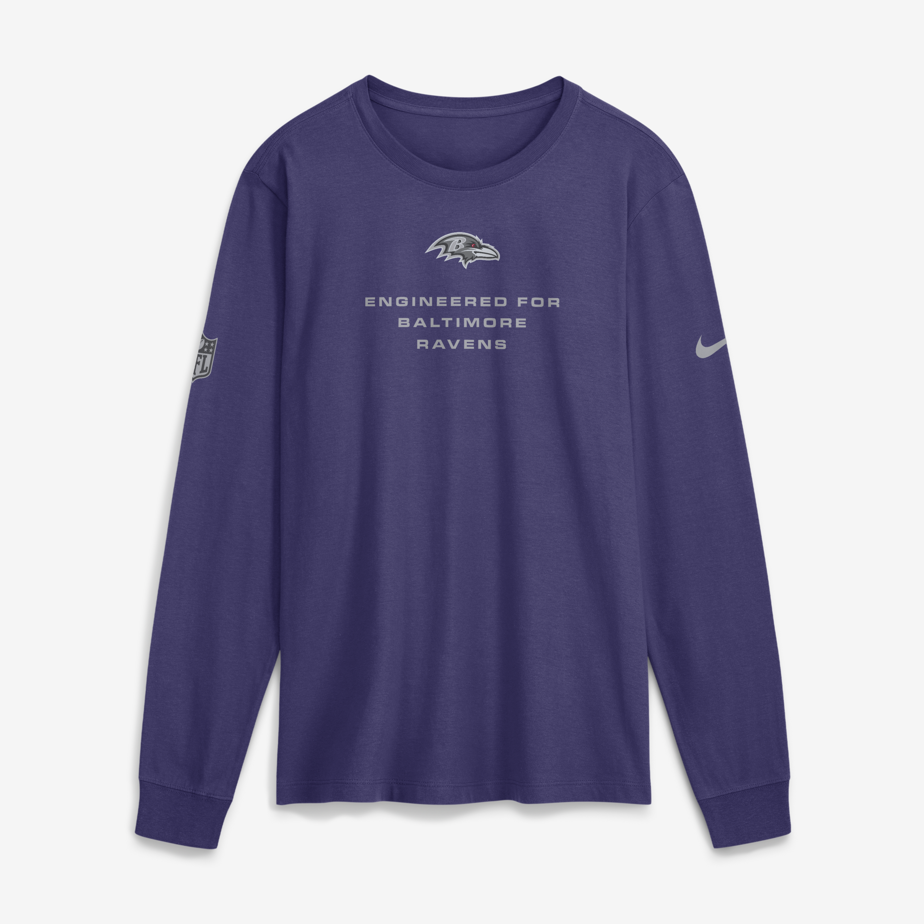 Men's Nike Purple Baltimore Ravens Sideline Bold Arch Star Dri-FIT Long Sleeve T-Shirt