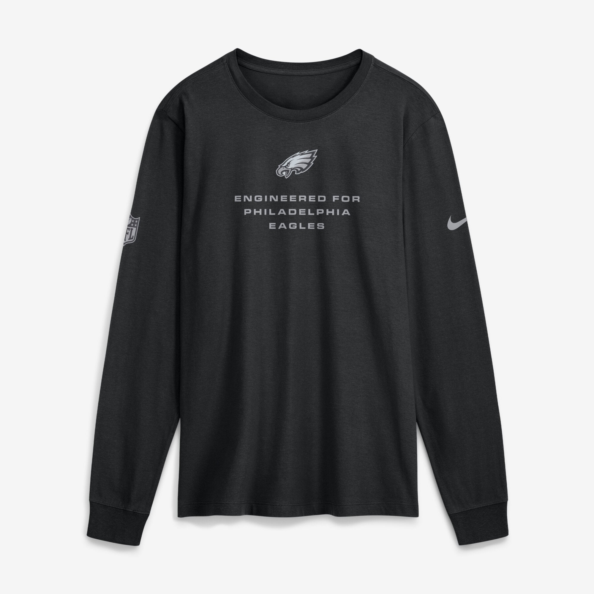 Men's Nike Black Philadelphia Eagles Sideline Bold Arch Star Dri-FIT Long Sleeve T-Shirt