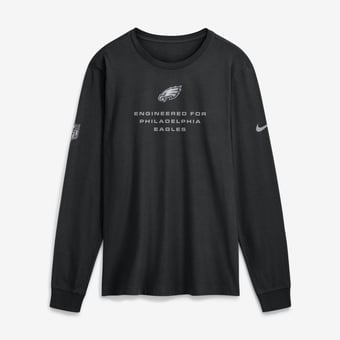 Men's Nike Black Philadelphia Eagles Sideline Bold Arch Star Dri-FIT Long Sleeve T-Shirt