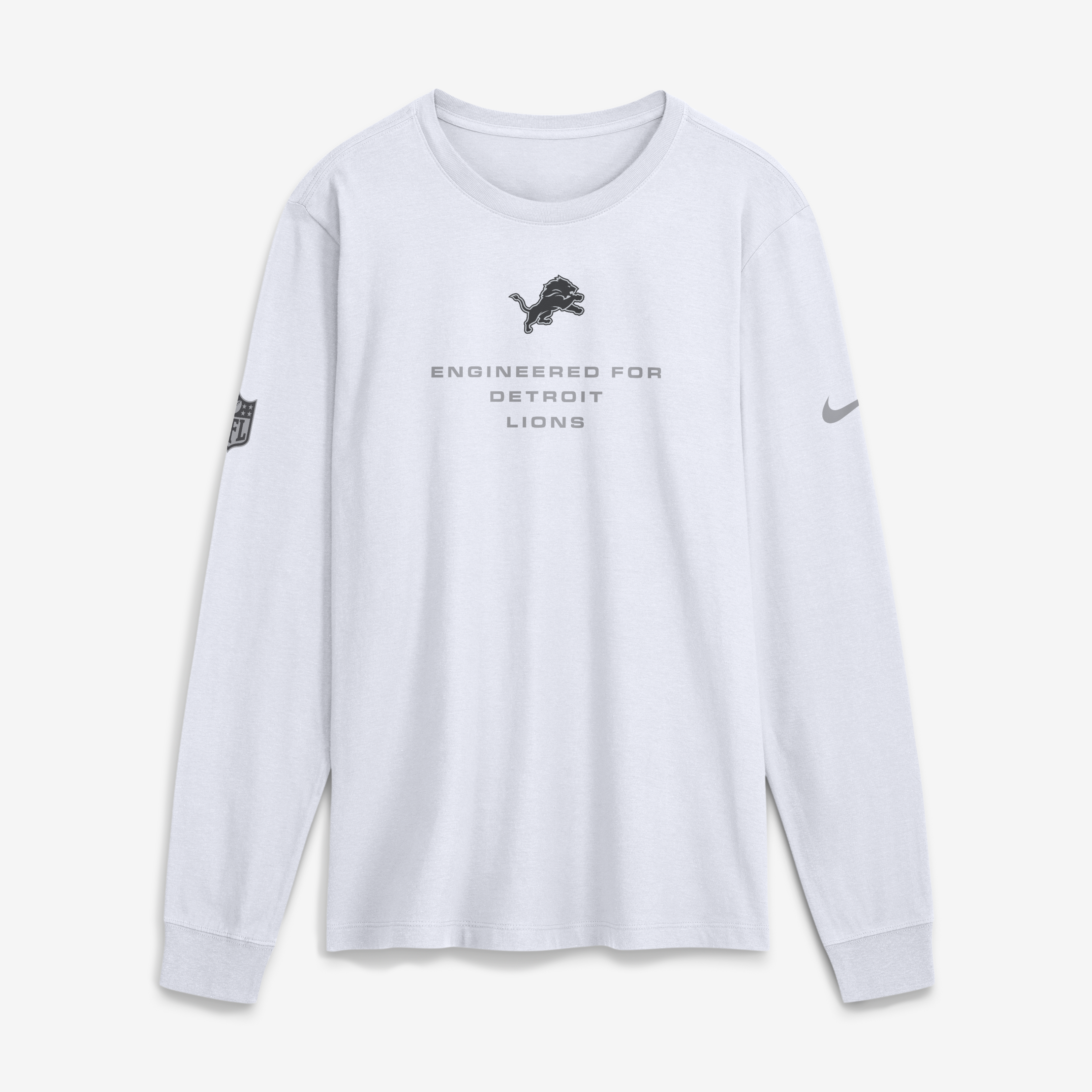 Men's Nike White Detroit Lions Sideline Bold Arch Star Dri-FIT Long Sleeve T-Shirt