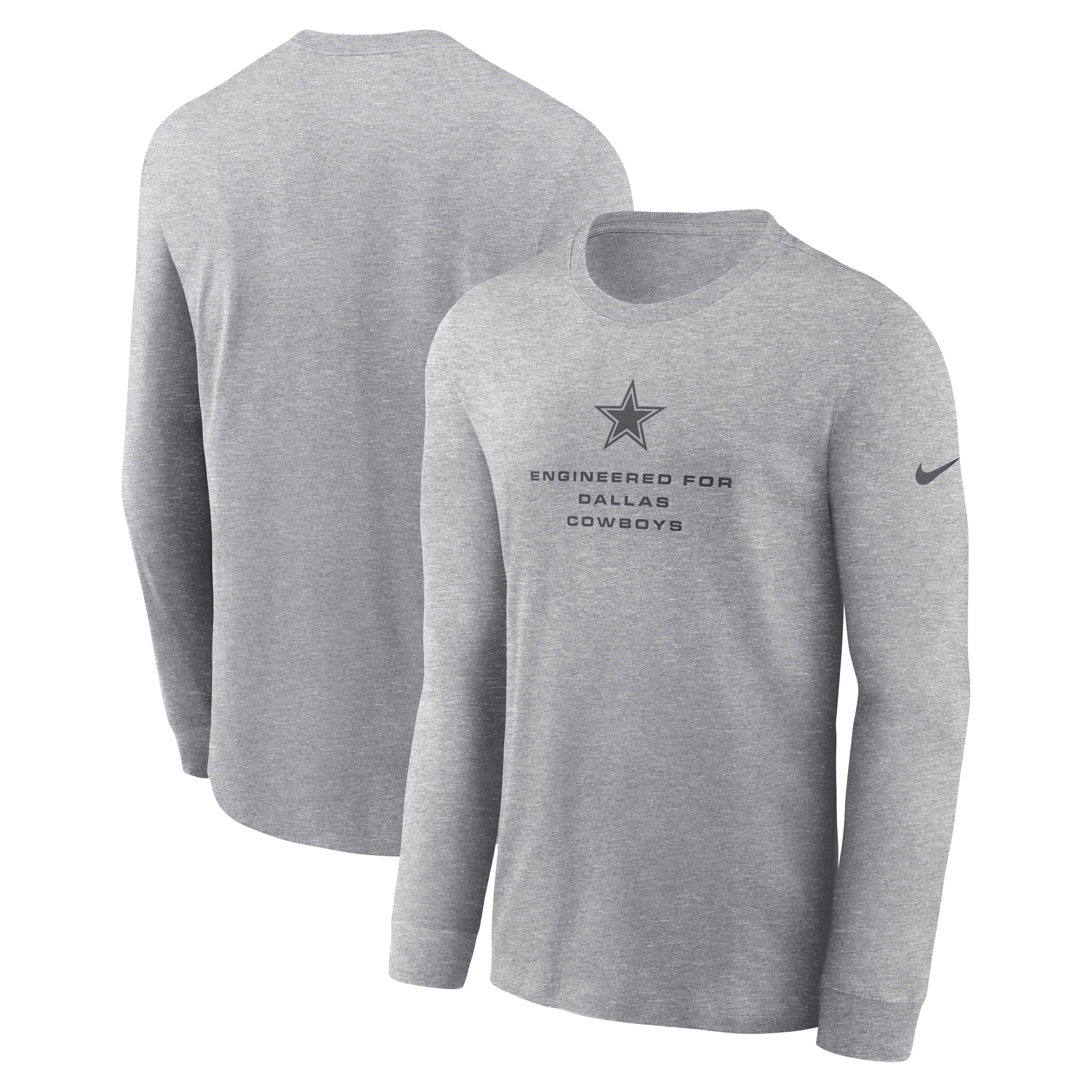 Men's Nike Heather Gray Dallas Cowboys Sideline Bold Arch Star Dri-FIT Long Sleeve T-Shirt