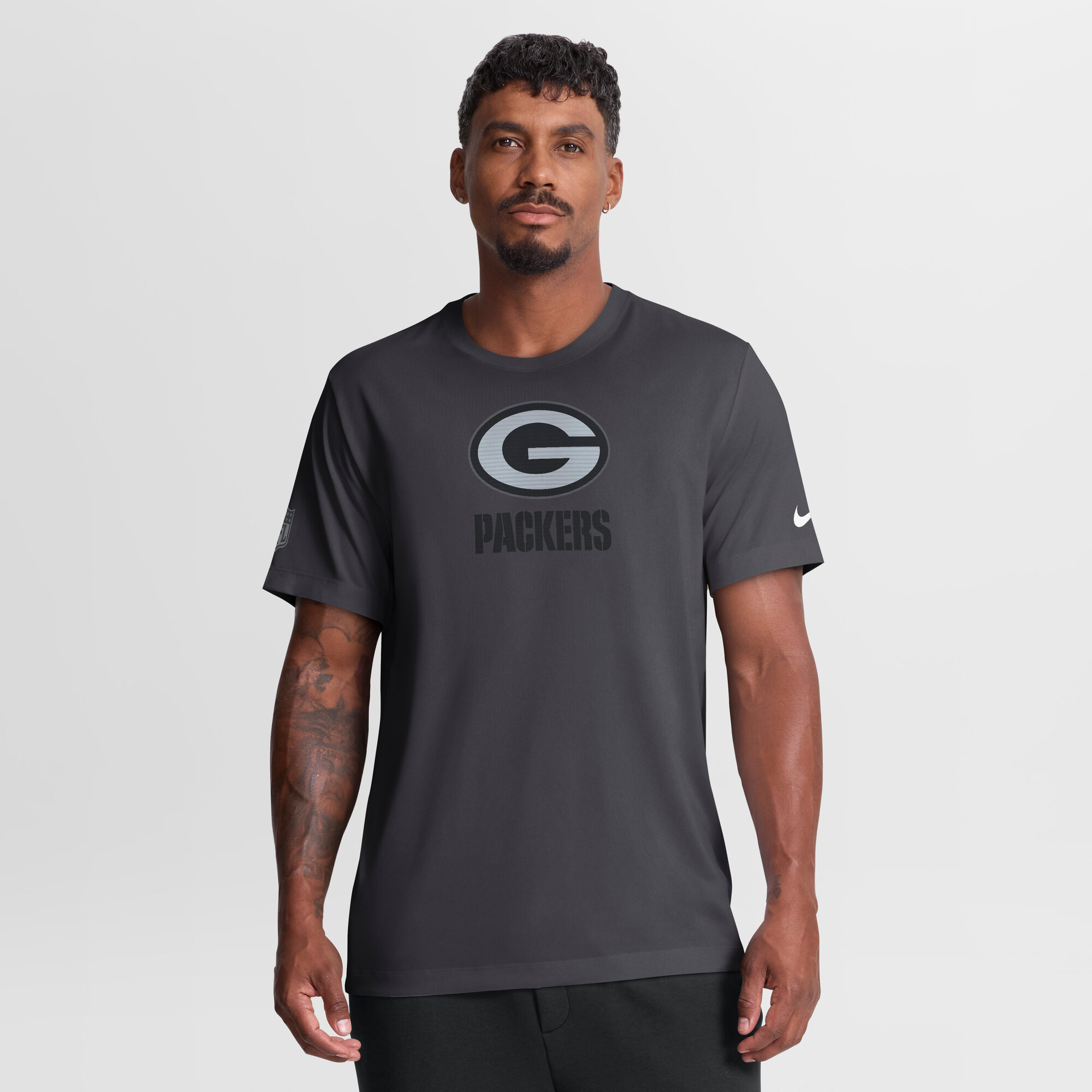 Men's Nike Anthracite Green Bay Packers Sideline Lead The Charge Legend Dri-FIT T-Shirt