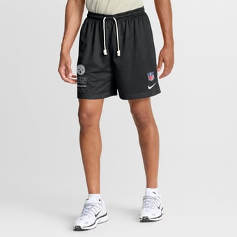 Men's Nike  Black/Platinum Pittsburgh Steelers Sideline Standard Issue Dri-FIT Reversible Shorts