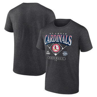 Men's Logo Athletic Charcoal St. Louis Cardinals Diamond Logo T-Shirt