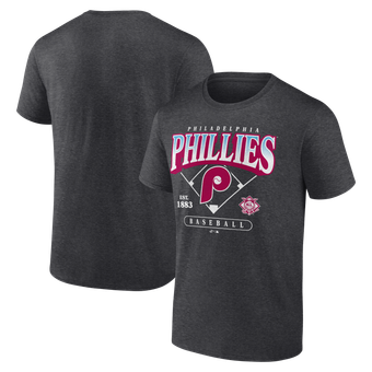 Men's Logo Athletic  Charcoal Philadelphia Phillies Diamond Logo T-Shirt