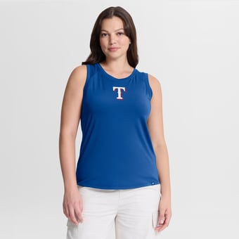Women's Fanatics  Royal Texas Rangers Draped Mesh Back Performance Tank Top