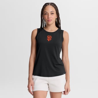 Women's Fanatics  Black San Francisco Giants Draped Mesh Back Performance Tank Top