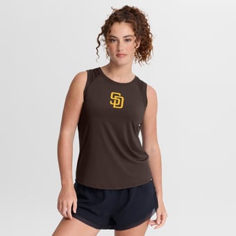 Women's Fanatics  Brown San Diego Padres Draped Mesh Back Performance Tank Top