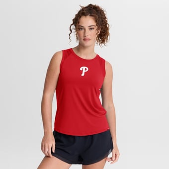 Women's Fanatics  Red Philadelphia Phillies Draped Mesh Back Performance Tank Top
